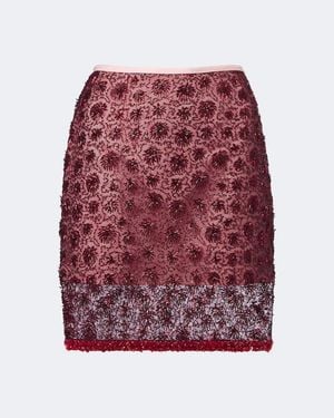 Posse Minigonna Sofia Con Perline - Rosso
