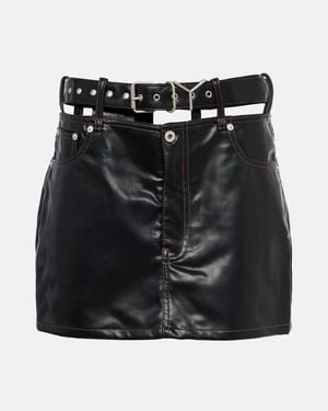 Y. Project Minifalda De Piel Sintetica - Negro