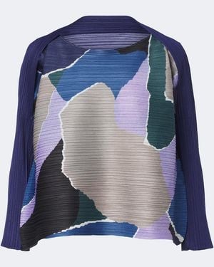 Pleats Please Issey Miyake Top Surprise! A Imprime - Bleu