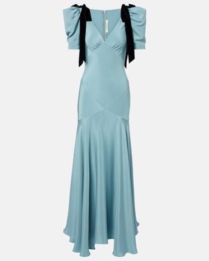 Rodarte Maxikleid Aus Seidensatin - Blau
