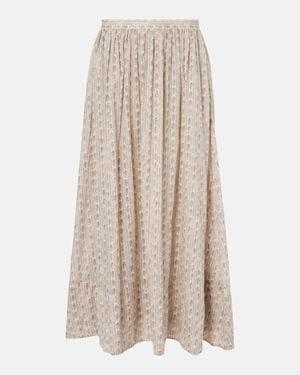 Polo Ralph Lauren Floral Cotton Midi Skirt - Natural