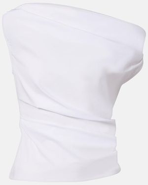 STAUD Phare Off-Shoulder Cotton Top - White