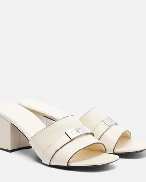 Tory Burch Leelee Leather Mules - Natural