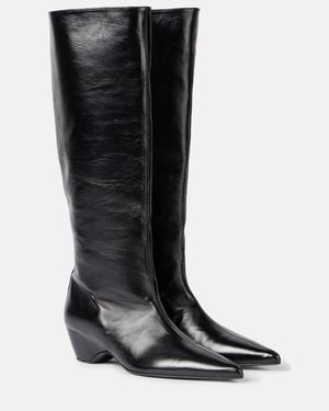 KHAITE Sybil 40 Leather Knee-High Boots - Black