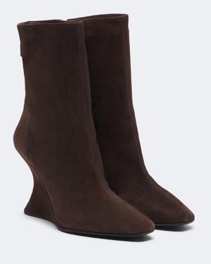 Aquazzura Ankle Boots Amore Aus Veloursleder - Braun