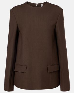 TOTEME Pocket Crepe Top - Brown