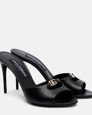 Dolce & Gabbana Dg Leather Mules - Black
