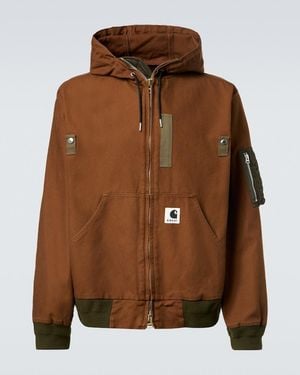 Sacai X Carhatt Cotton Canvas Jacket - Brown