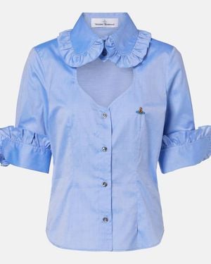 Vivienne Westwood Hemd Toulouse Frill Aus Baumwollpopeline - Blau