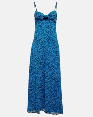 Proenza Schouler Printed Cut-out Maxi Dress - Blue
