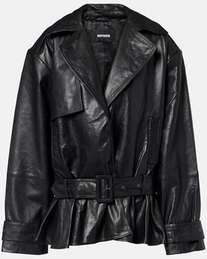 ROTATE BIRGER CHRISTENSEN Leather Biker Jacket - Black