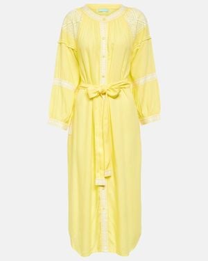 Melissa Odabash Ally Embroidered Midi Dress - Yellow