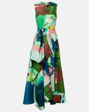 ROKSANDA Nura Bow-Detail Cotton Cocktail Dress - Green