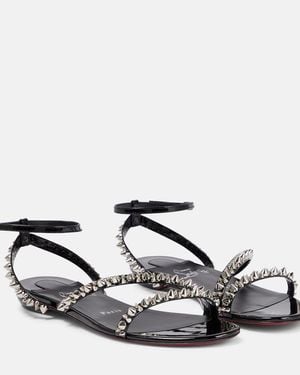 Christian Louboutin Mafaldina Spikes Leather Sandals - Black