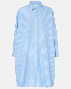 Jil Sander Striped Cotton Poplin Shirt - Blue