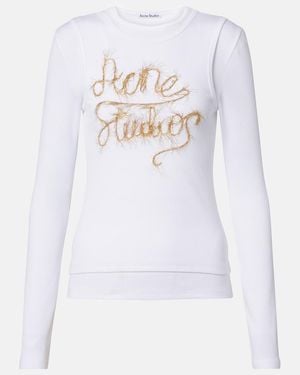 Acne Studios Logo Layered Cotton-Blend Top - White