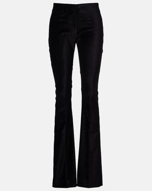 TOVE Roux Cotton-Blend Velvet Flared Pants - Blue
