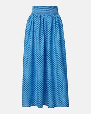 Montce Millie Plaid Cotton Maxi Skirt - Blue