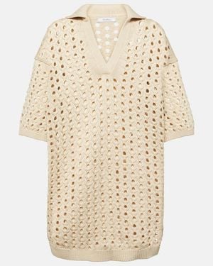 Max Mara Urna Cutout Cotton Minidress - Natural