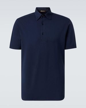 Loro Piana Cotton Jersey Polo Shirt - Blue