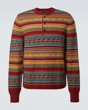 RRL Wool-Blend Jacquard Sweater - Brown