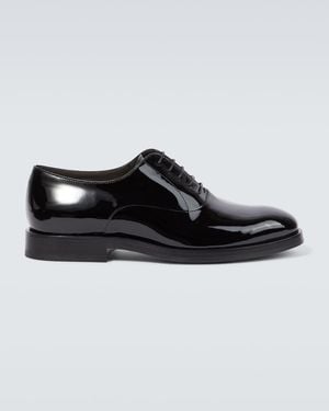 Brunello Cucinelli Patent Leather Oxford Shoes - Black