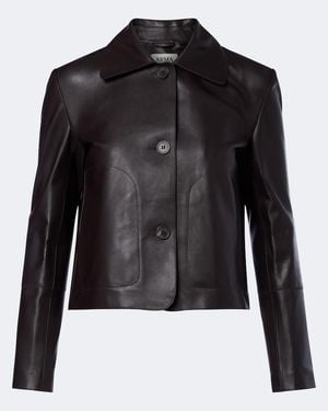 Arma Chaqueta Emy De Piel - Negro
