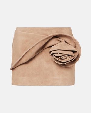 Magda Butrym Floral-applique Leather Miniskirt - Natural