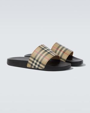 Burberry Pantoletten Check - Natur