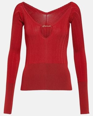 Jacquemus Roter Pullover Le Haut Pralù Aus Viskosegemisch