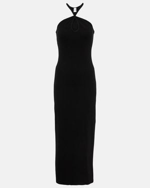RE/DONE Ribbed-Knit Cotton-Blend Midi Dress - Black