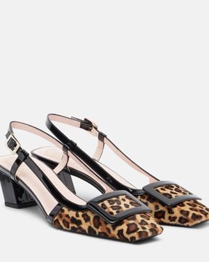 Roger Vivier Belle Vivier 45 Calf Hair Slingback Court Shoes - Brown