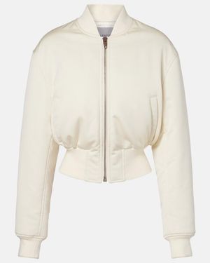 Balenciaga Cropped Bomber Jacket - White