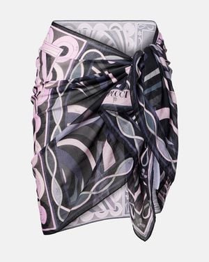 PUCCI Pareo Iride De Algodon Semitransparente - Negro