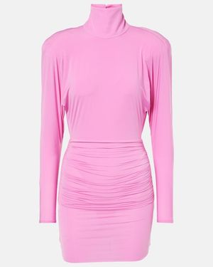Alex Perry Draped Jersey Minidress - Pink