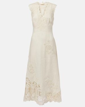 Ulla Johnson Olivette Lace-Trimmed Linen Maxi Dress - Natural
