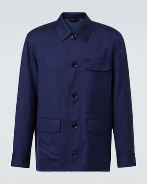 Brioni Wool And Silk Jacket - Blue