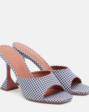 AMINA MUADDI Lupita Gingham Mules - Pink