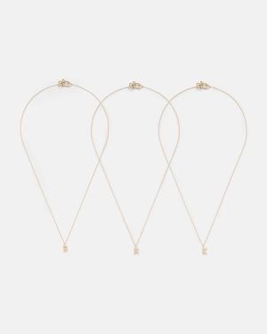 Sophie Bille Brahe Halskette Initial Aus 18Kt Gelbgold Mit Diamanten - Weiß