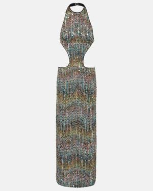 Missoni Open-Back Sequined Lame Gown - White