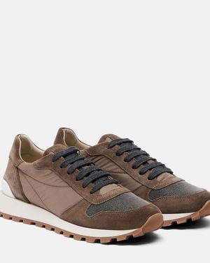 Brunello Cucinelli Sneakers Monili Mit Veloursleder - Braun