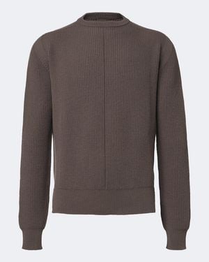 Rick Owens Rippstrickpullover Aus Schurwolle - Braun