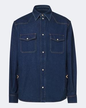 Valentino Vgold Denim Western Shirt - Blue