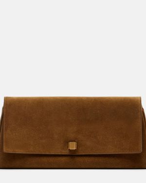 KHAITE Audrey Suede Clutch - Brown