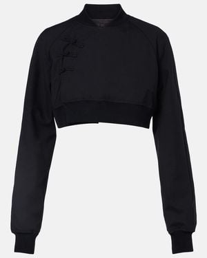 Noir Kei Ninomiya Cropped Wool Top - Black