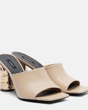 Givenchy Tape Leather Mules - Natural