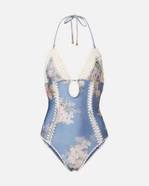 Zimmermann Badeanzug Cascadian Mit Haekelstrick - Blau