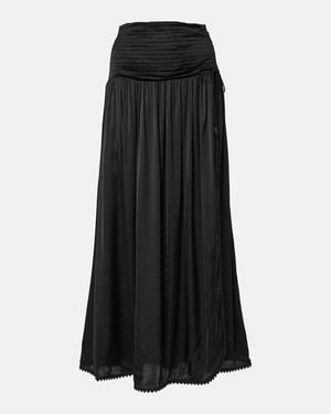 Poupette Falda Larga Carla De Saten - Negro