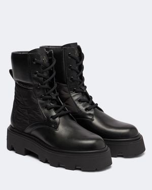 Moncler Aurea Leather Ankle Boots - Black