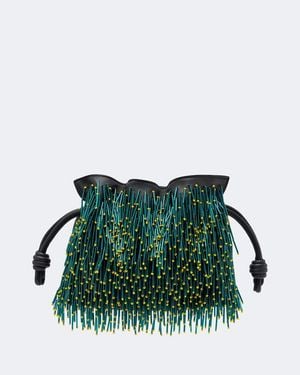 Loewe Flamenco Mimosa Mini Leather Clutch - Green